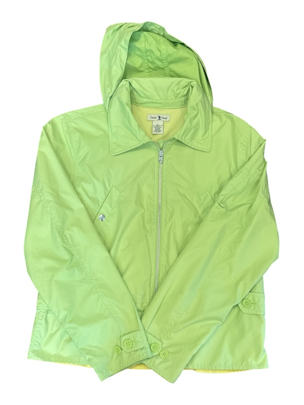 Duck Head Vintage Women’s Pastel Green Hooded Rain Jacket